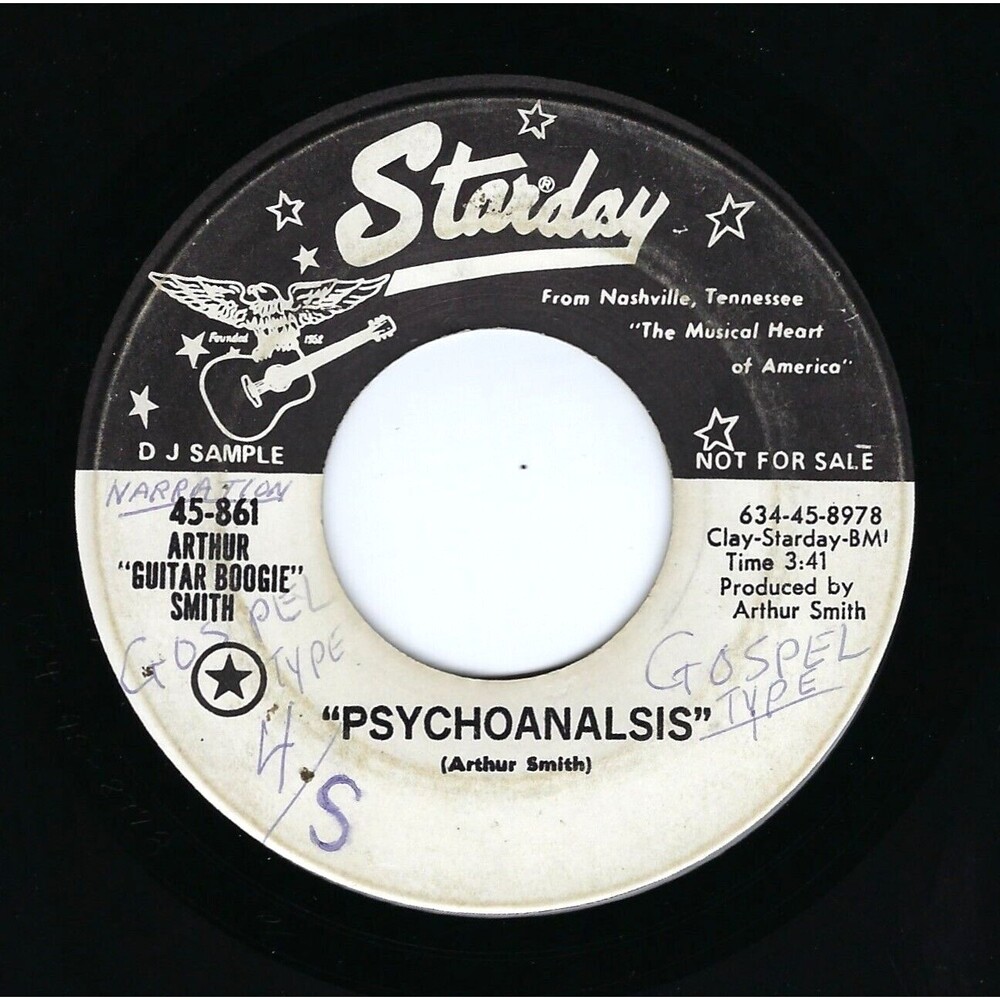Arthur Smith 45 RPM "Psychoanalsis / What Is An American" Promo Starday '63